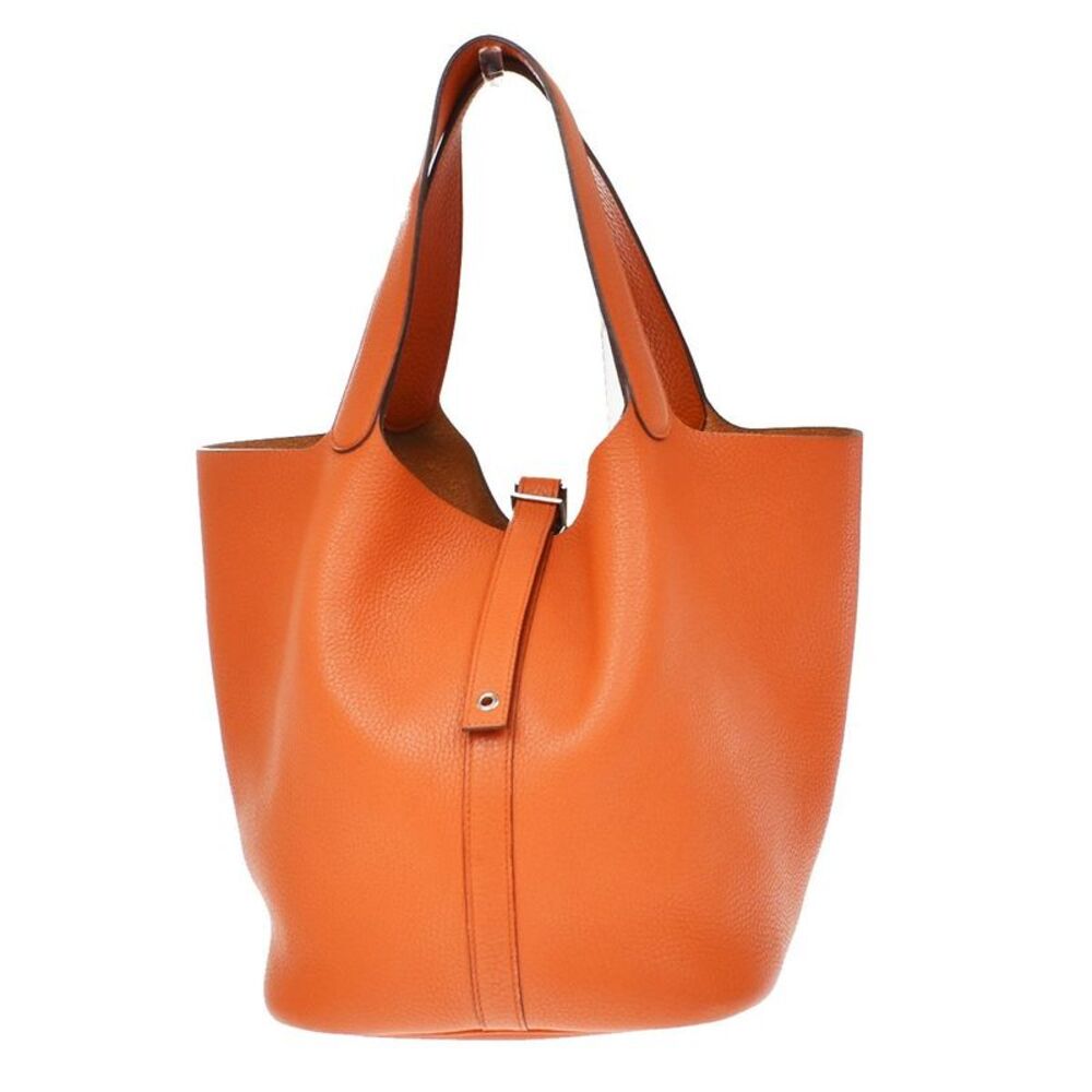 Hermes Picotin Clemence Orange Leather Handbag